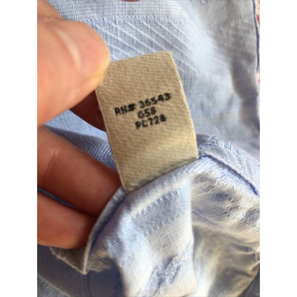 Calvin Klein Mens XL Light Blue Linen Tencel Short Sleeve Button Up Linen Blend - Picture 7 of 7